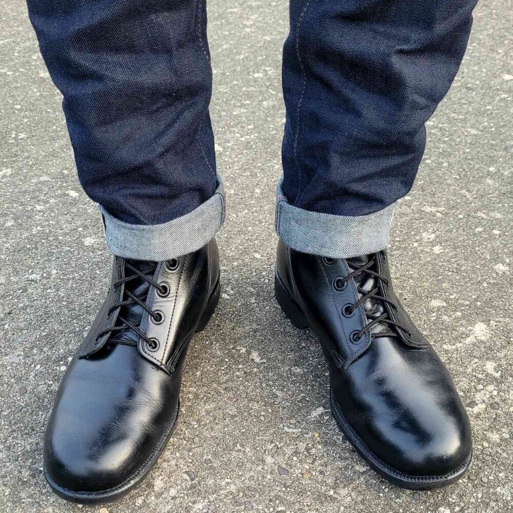 Military parade boots [like doc martins]